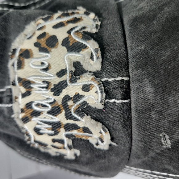 Distressed MAMA BEAR Leapord Baseball Hat Cap David and Young NWOT - Picture 3 of 3
